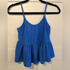 3/$10 Hiatus Blue Eyelet Tank Top, Size XS